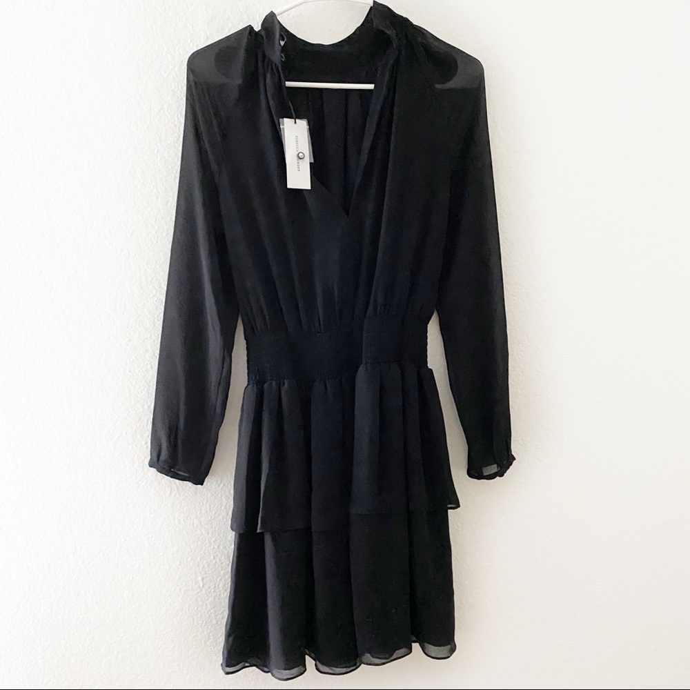 (NWT) Rebecca Minkoff | Zaykee Blouse Black Dress - Picture 3 of 12
